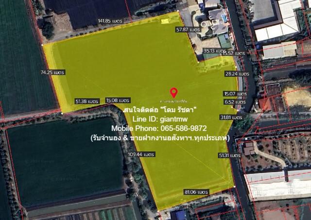 ที่ดิน ที่ดินใกล้วัดต้นเชือก บางใหญ่ จ.นนทบุรี 79029000 thb  พื้นที่เท่ากับ 69 ตร.วา 0 Ngan 13 Rai ใกล้กับ มอเตอร์เวย์บางใหญ่ 1 กม. ราคางาม